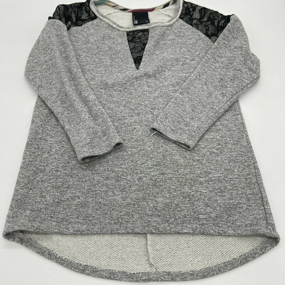 Dolan Shirt Anthropologie Sweatshirt Sz XS Lace Detail 3/4 Sleeve